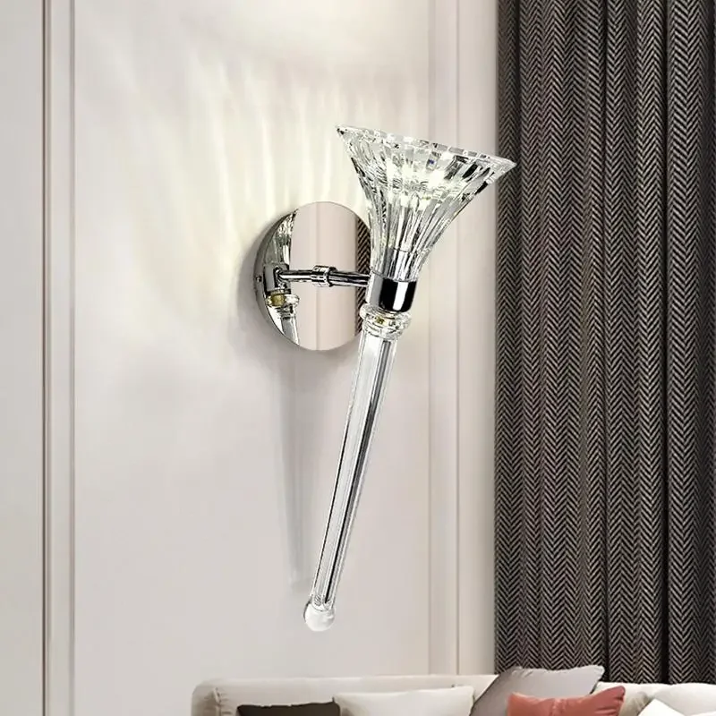 A Modern Wall Lamp Crystal Mirror Front Light Bathroom makeup Wall Lights Modern bedroom living room wall sconces lighting
