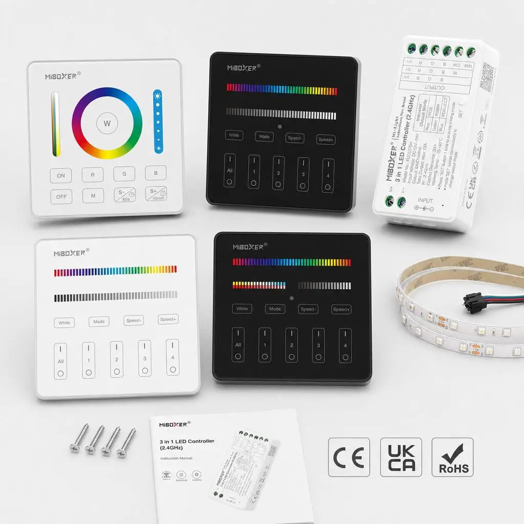 MiBoxer DC12-24V FUT037S+ B0 B3 B4 B8 U3 Smart PWM 3In1 2,4GHzRF RGB RGBW RGB+CCT COB LED-Streifen-Licht-Dimmer-Controller