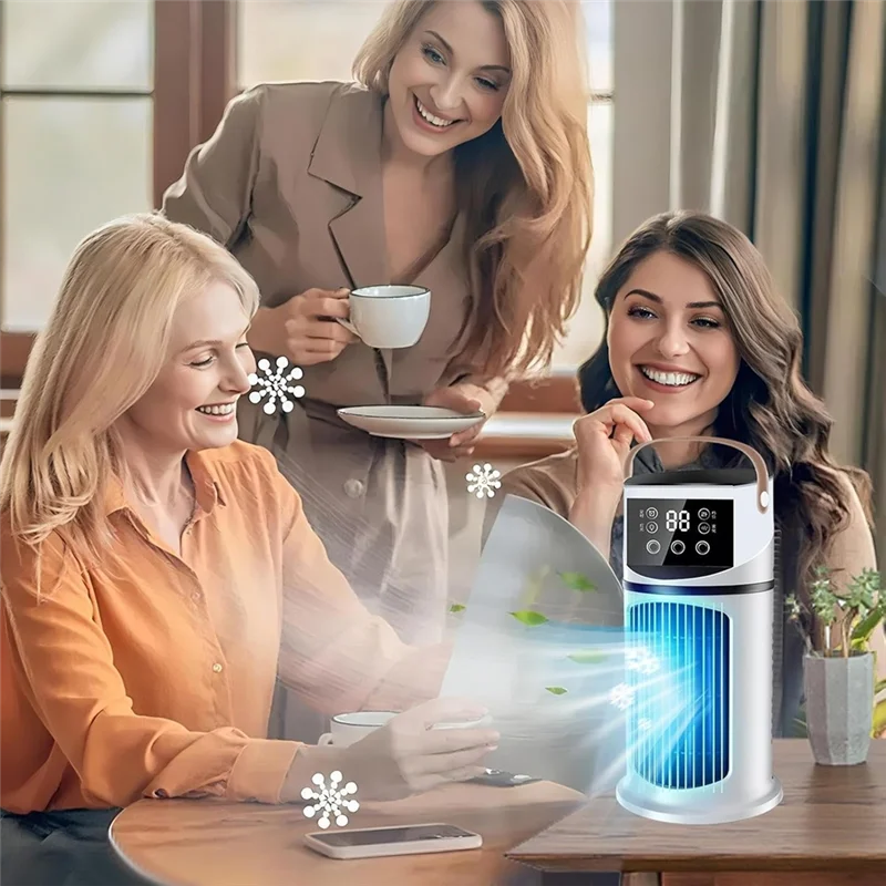 A74G-Air Conditioner Personal Fan Water Cooling Fan Adjustable Speeds Timer Air Cooler With Humidifier For Home Office