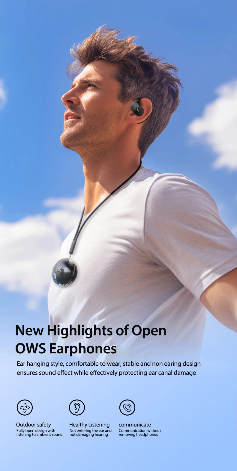 MINISO X15 PRO OWS Bluetooth-Headset 5.4 Bluetooth-Kopfhörer, Knopfsteuerung, Geräuschunterdrückung, Ohr-Hängekopfhörer mit Mikrofon – Detail 3