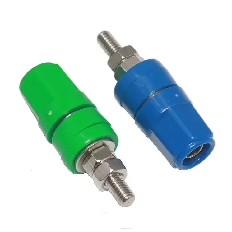 【5-2PCS】M4X36 Pure Copper Terminal 4MM Banana Jack Socket Binding Post Banana Plug Connector Black Red Blue Green Yellow m4x36