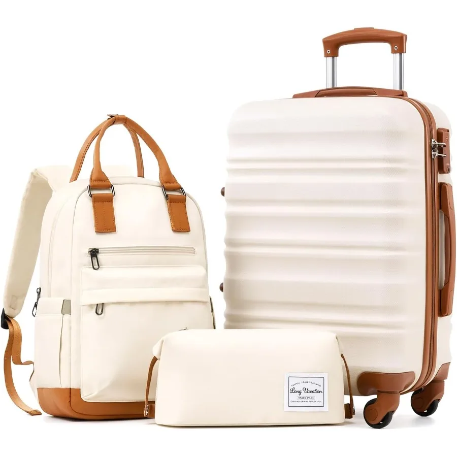 Luggage Sets, 3 Pcs, 20 Inch Carry On Hardshell Suitcase