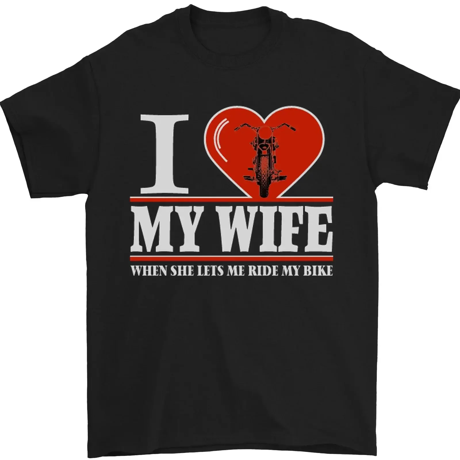 I Heart My Wife Motorrad Biker Herren T Shirt 100 Baumwolle vintage Washed Soft designer clothes graphic Slightly