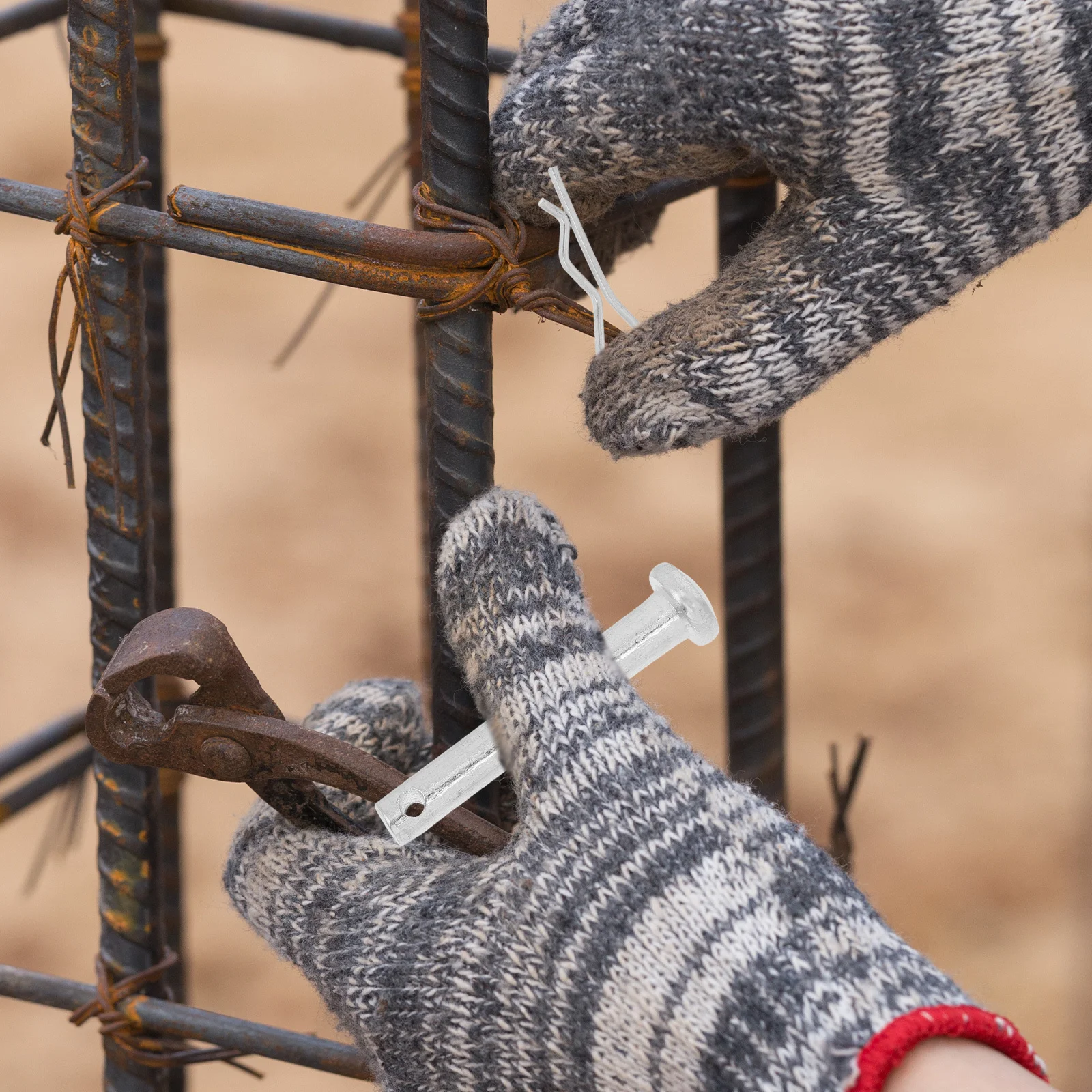 10 set 10 Sets Scaffolding Coupling Pin Spring Retainer Locking Pin Parts Metal Dowel Pegs For Scaffold Fixing Replacement Door