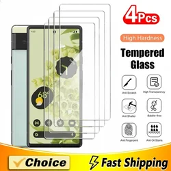4Pcs HD Glass For Google Pixel 6 5 4A 4G 5A 5G 4 4 XL 3 3A XL Premium Tempered Glass Screen Protectors Protective Film