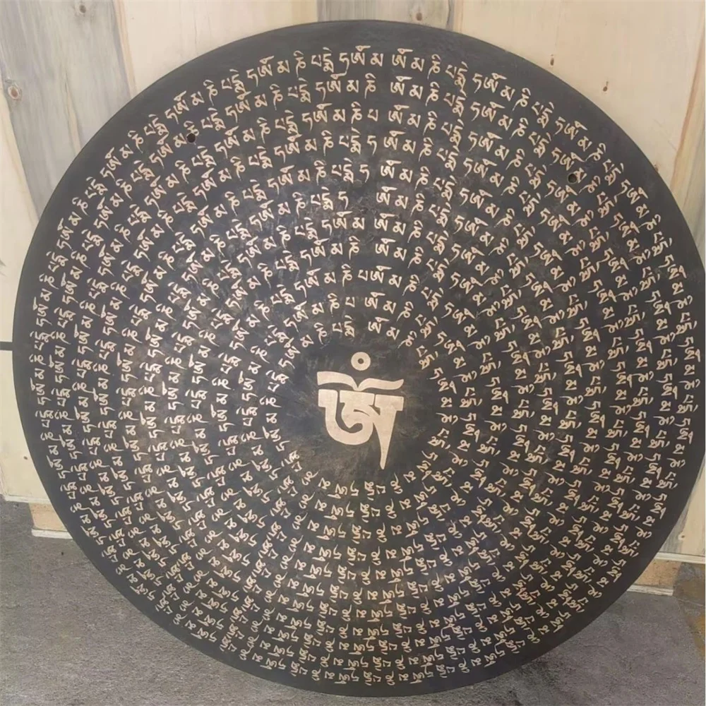 Sound Healing Gong Set-Ancient Tibetan Wind Gong with Stand 35-70cm Long Sustain Bronze Gongs for Meditation, Yoga, Sound Bath