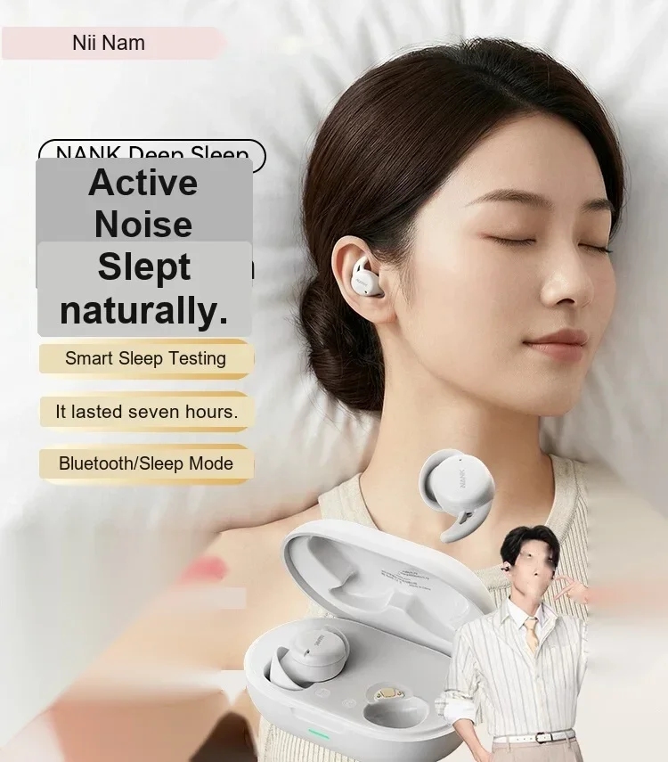 NANK Deep Sleep Side Sleeping Active Noise Cancelling Bluetooth Earbuds for Sleep and Relaxation For Gifts