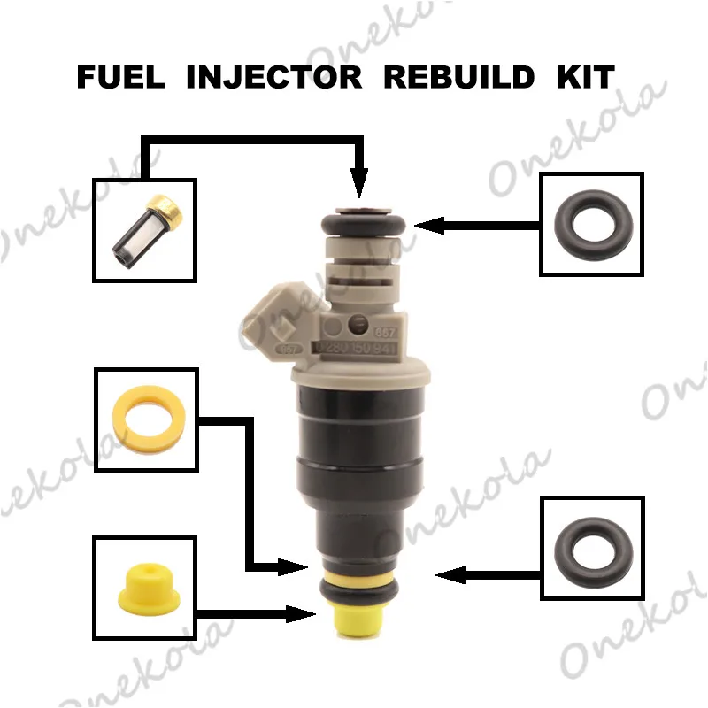 Fuel Injector repair kit Orings Filters for  0280150941 Ford V6 1990-1996 3.0L 3.8L 4.9L