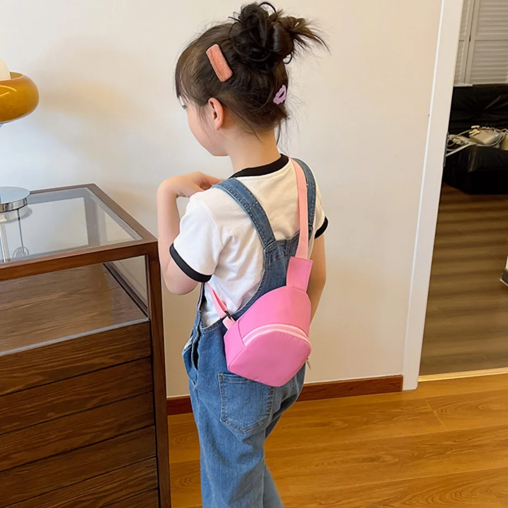 

Маленькая нейлоновая сумка через плечо, однотонная простая детская нагрудная сумка, повседневная поясная сумка для хранения, дорожная сумка на плечо для маленьких девочек