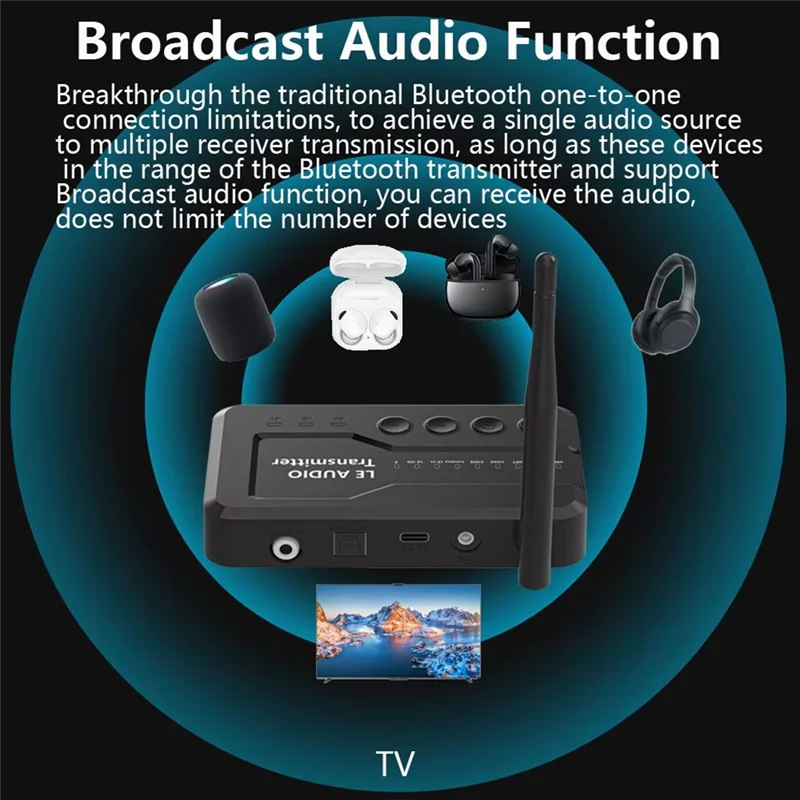 A37T-Audio Transmitter LE Audio Transmitter Lossless For TV Speaker Computer High Quality