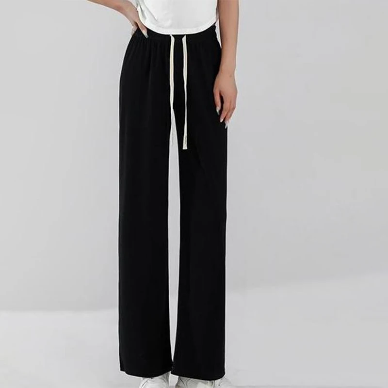 

1 PC Autumn Fashion Casual High Waist Loose Nano Stripe Wide Leg Pants For Women