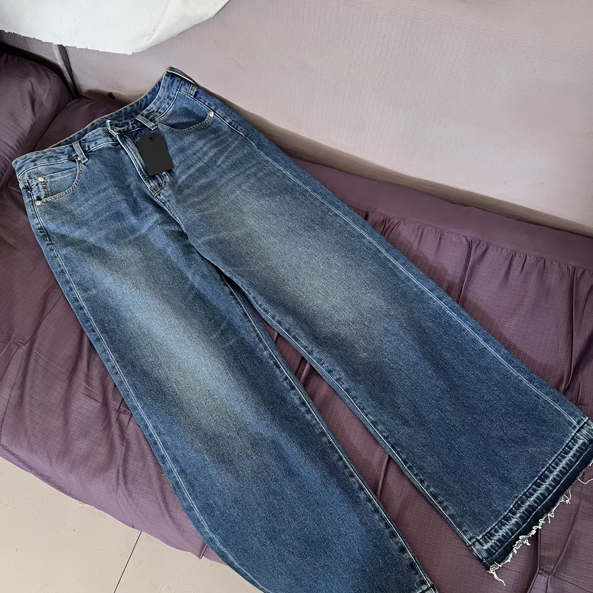 

Джинсы женские прямые с высокой талией, весна-осень, винтажные, свободные, повседневные, универсальные, длинные брюки