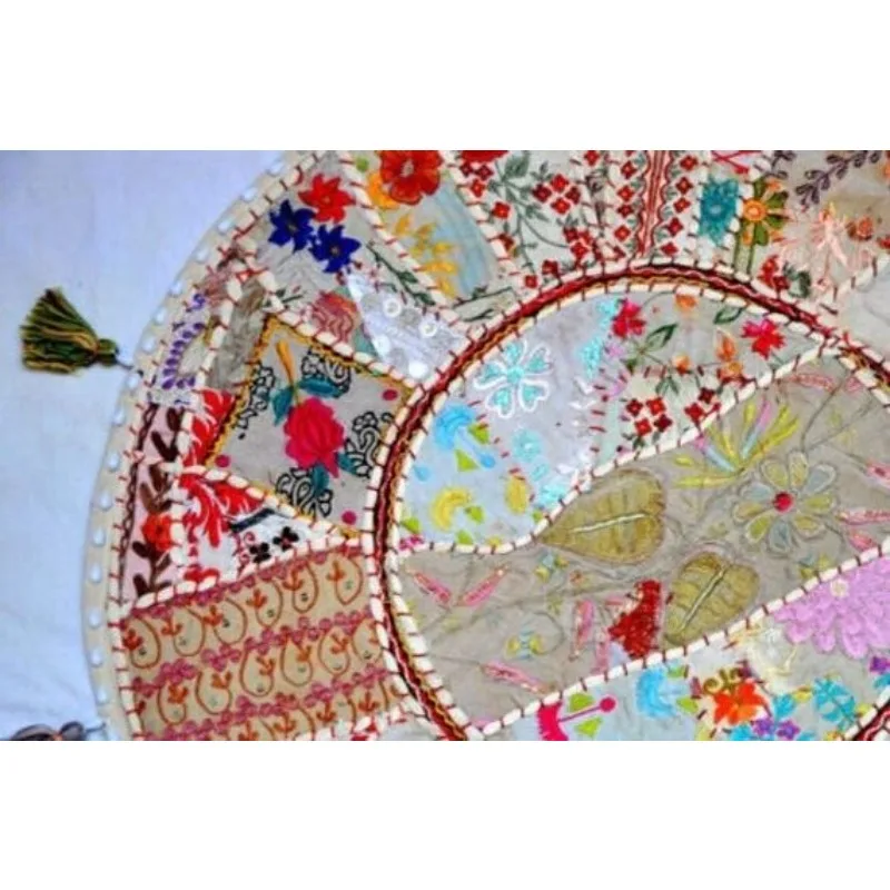 32 Inch Brand New Indian Patchwork Circular Floor Cushion Cover Pillow Decoration Bohemian Home Art