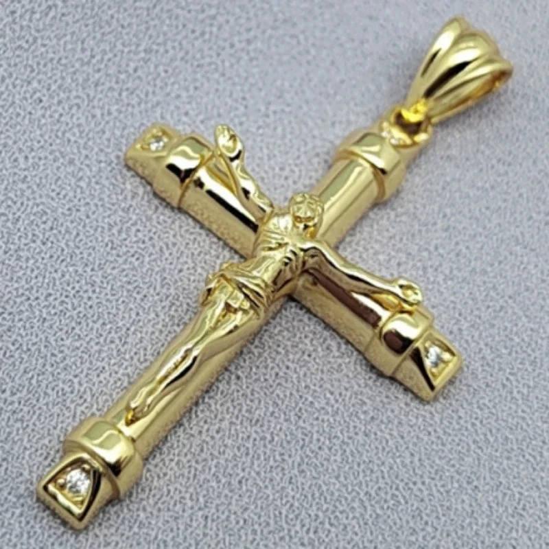 Authentic S925 Silver Jewelry Classic Cross Pendant Simple And Personalized Trend Best-Selling Genuine Gold Electroplating