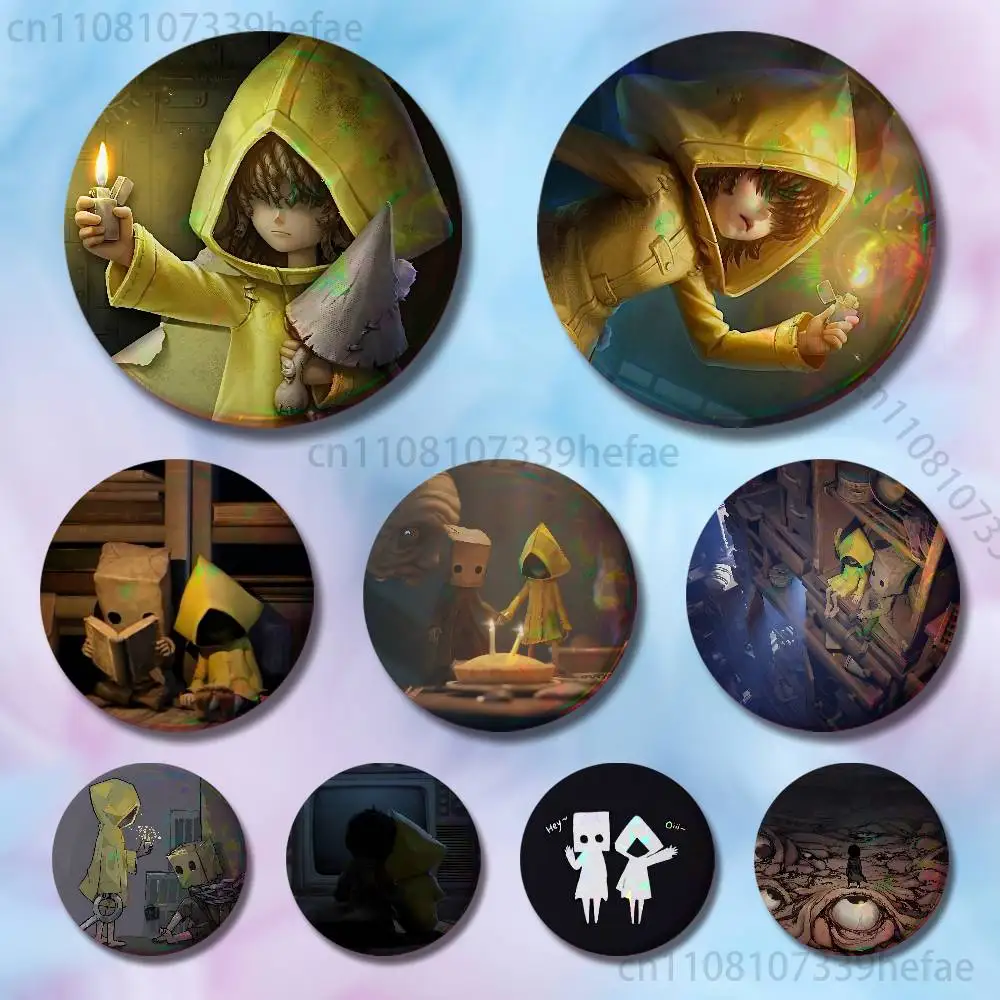 Game L-Little N-Nightmares 32mm 58mm 75mm 44mm 25mm Anime Badges Brooches DIY Pins Decorations Birthday Valentine Gifts