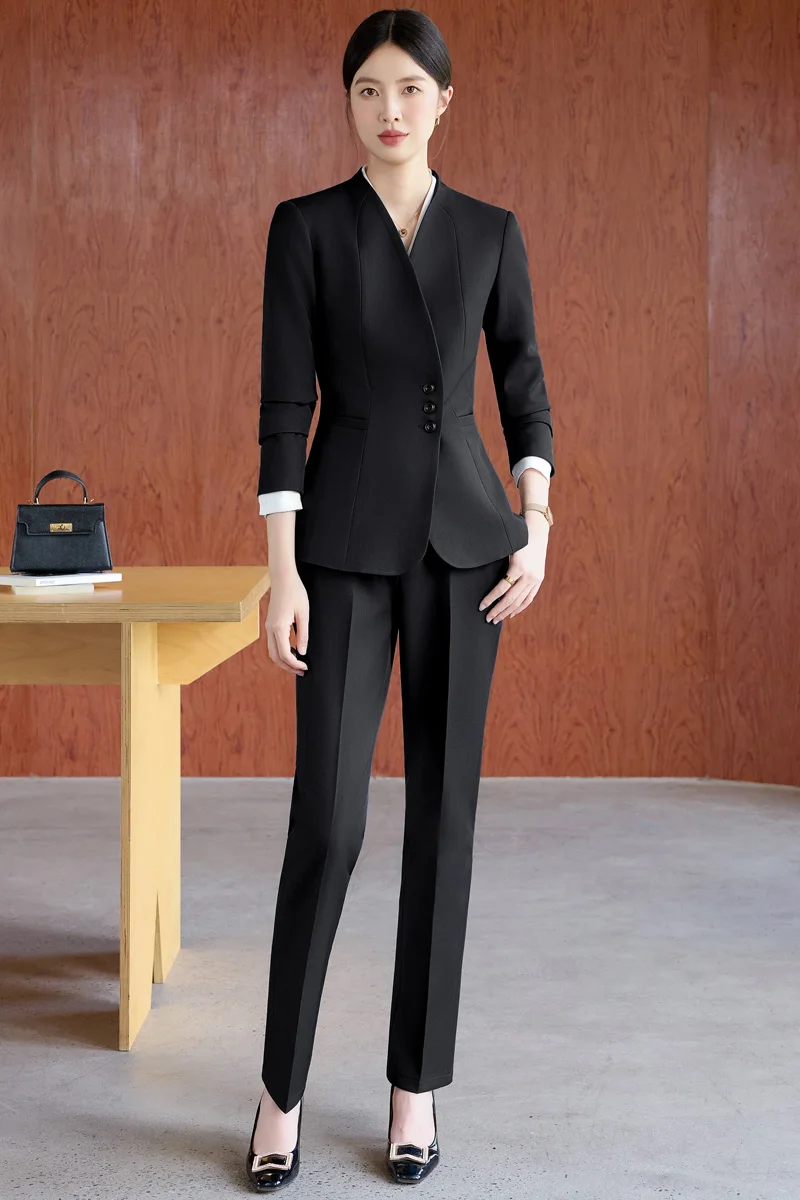 

AIyssa Модная профессиональная женская одежда, качественные брюки-двойки + блейзер. Изысканный и элегантный. Новый 2025л