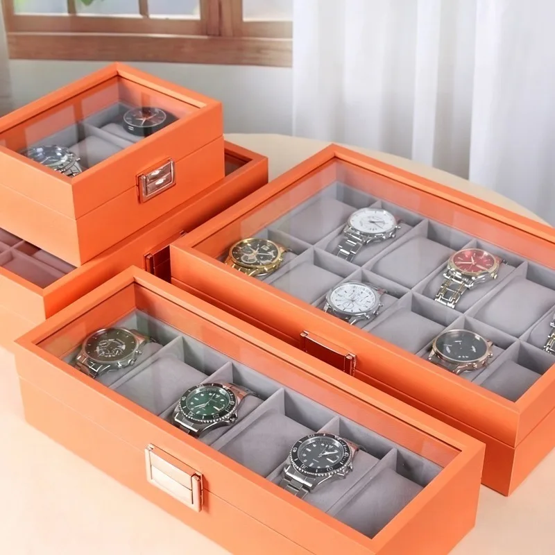 

Luxury Watch Box Creative Watches Display Boxes Men's Large Watch Storage Case Transparent Cover Watches Organizer Packaging Box