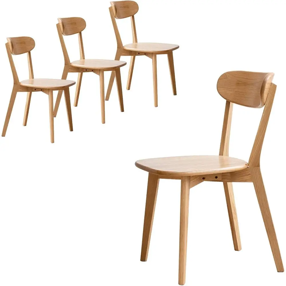 

Набор из 4 обеденных стульев из массива дуба - прочные, выдерживают нагрузку до 400 фунтов, эргономичный дизайн для использования на кухне или в ресторане.