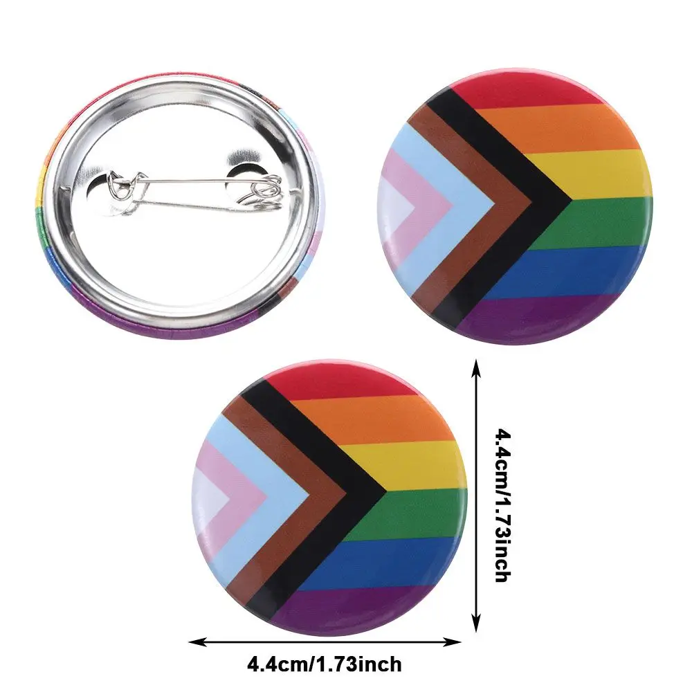 Men Women Denim Tinplate Pins LGBT Brooches Gay Badge Rainbow Brooch Collar Pin