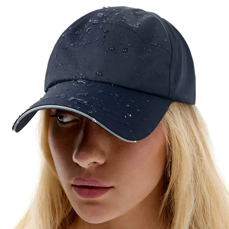 قبعة بيسبول للحماية من الشمس للجري للجنسين مقاومة للماء وقابلة للتعديل لركوب الدراجات والتنس والمشي لمسافات طويلة قبعات العظام الرياضية