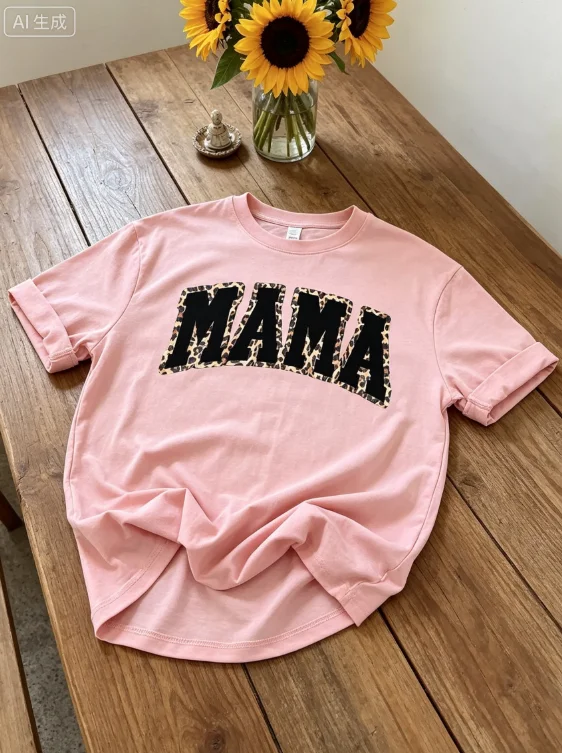 2026 Fashion New Arrival Plus Size Womens Mama Leopard Print Graphic Cotton T Shirt Black Lettering Oversized Y2K Casual Tee For Motherhood Daily Wear Basic Top T Shirt