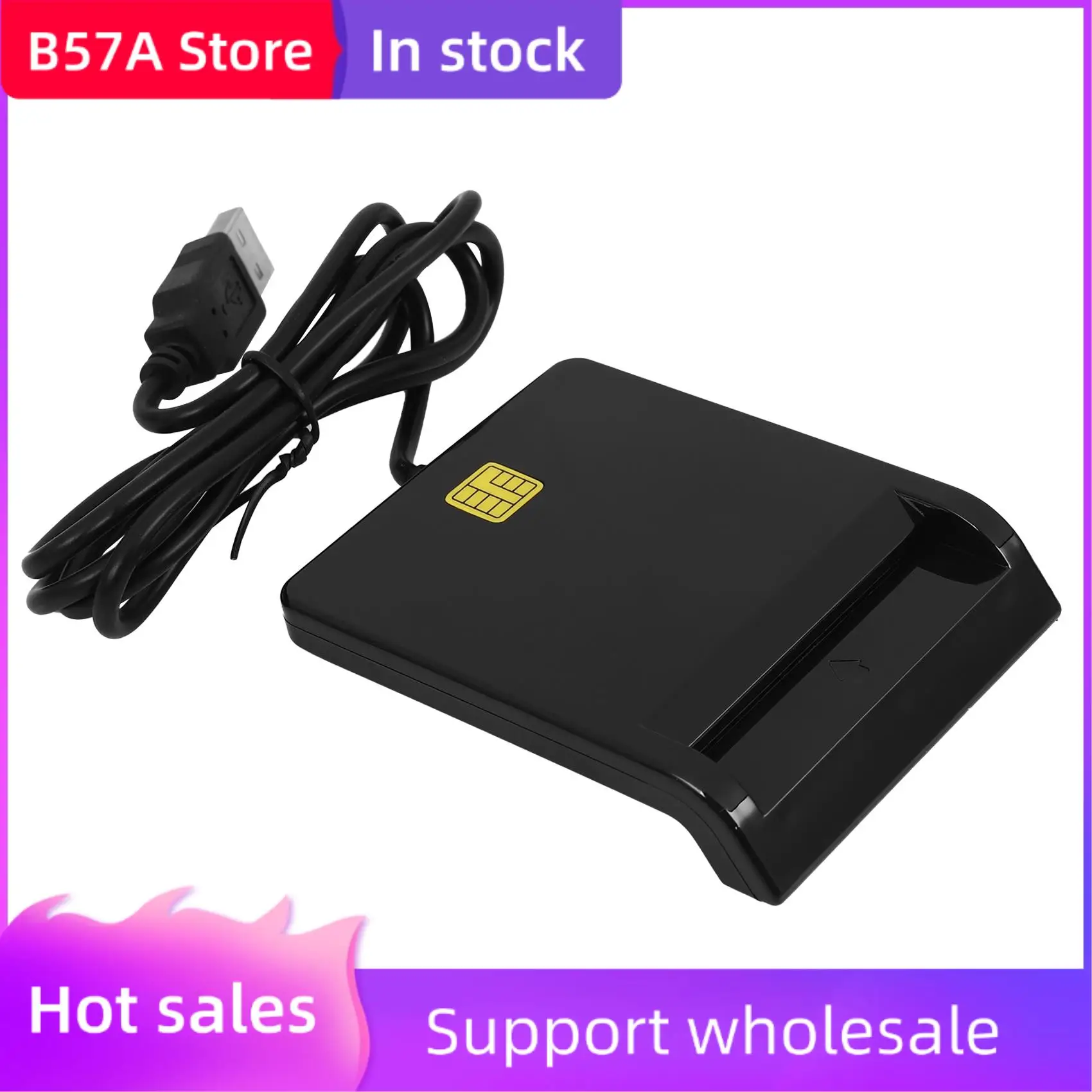 

B57A Smart Usb Card Reader Adapter Universal Portable Usb Common Access Emv With Cd Driver For Bank Card Sim/Atm/Ic/Id Card