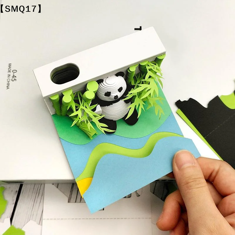 Time Piece Calendar 2027 Desk Calendar 3D Tear-away Calendar Paper Carving Memo Pad Notepad Christmas Desktop Decoration【SMQ】