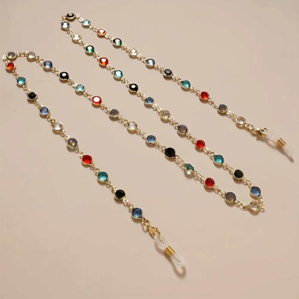 Fashionable Women's Eyeglass Chain, Colored Bead String with Premium Texture to Prevent Slipping, Loss, and Forgetting