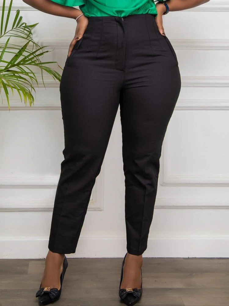 Women Shiny Yellow Capris Pants High Waist Trousers Office Work Lady Ankle Length Pant Bottoms Capris 2024 Spring Summer