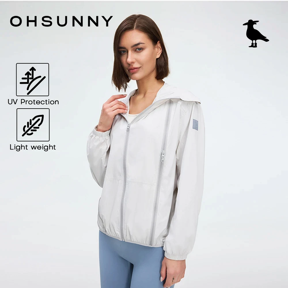 

OhSunny Urltra-Light солнцезащитная рубашка для женщин, UPF50 + куртка с защитой от ультрафиолета для пеших прогулок, кемпинга, гольфа, тенниса, уличные толстовки с длинными рукавами