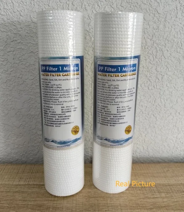 2 Pcs 10 INCH 1 MICRON PPF/SEDIMENT WATER FILTER CARTRIDGE Water Purifier Front Filter Cartridge Aquarium FOR REVERSE OSMOSIS