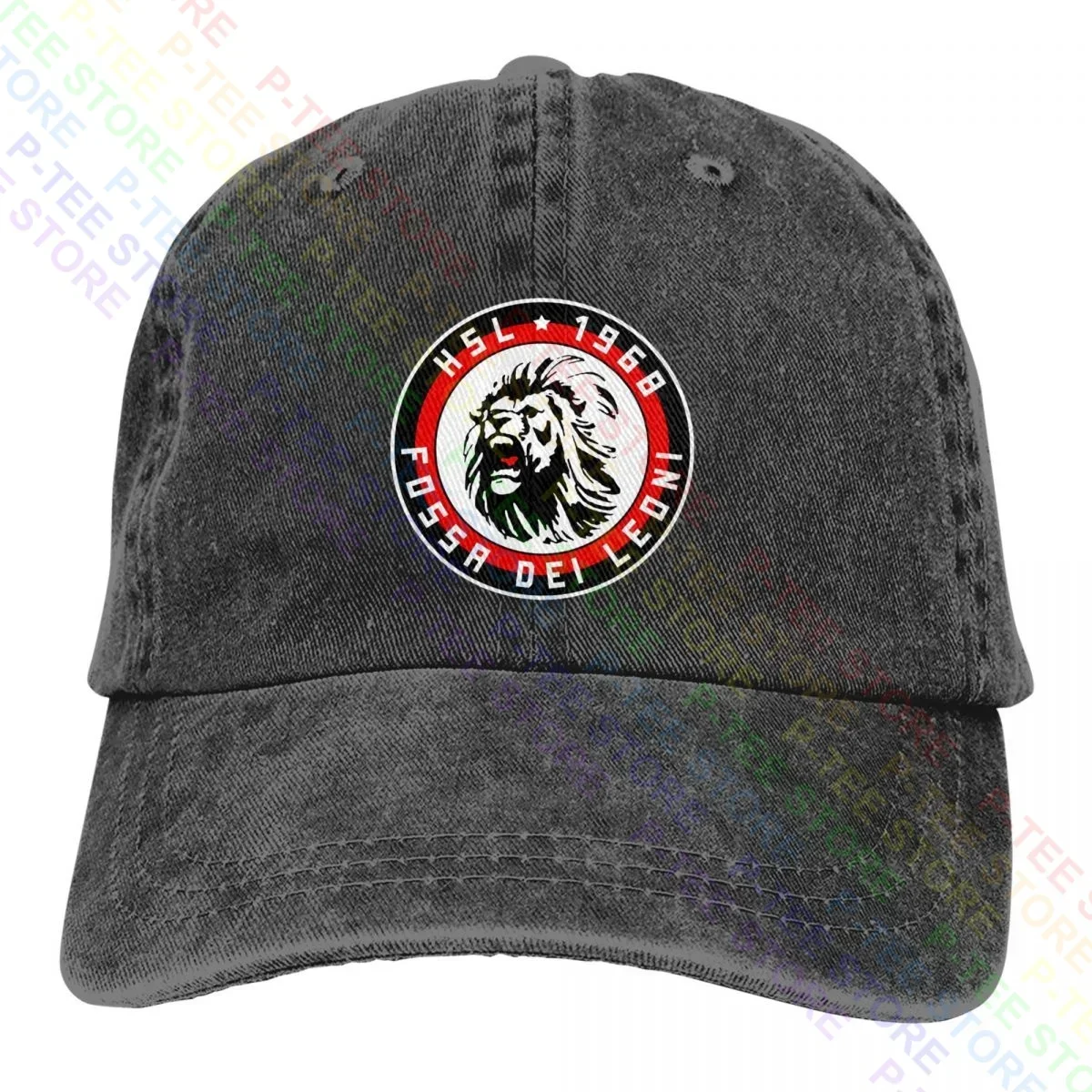 Ultras Milan Curva Sud Fossa Dei Leoni Washed Denim Baseball Cap Trucker Hats Trend Hot Deals