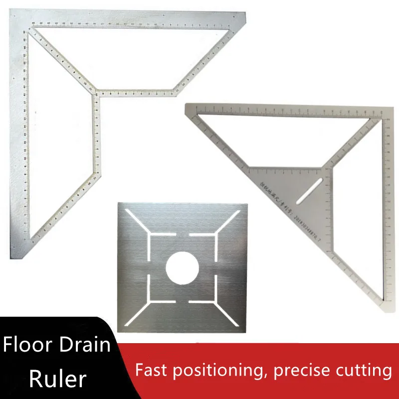 

Floor Drain Locator Stainless Steel Tile Triangle Ruler Floor Drain Patterns Design Positioning Ruler Bricklayer Measuring Tools