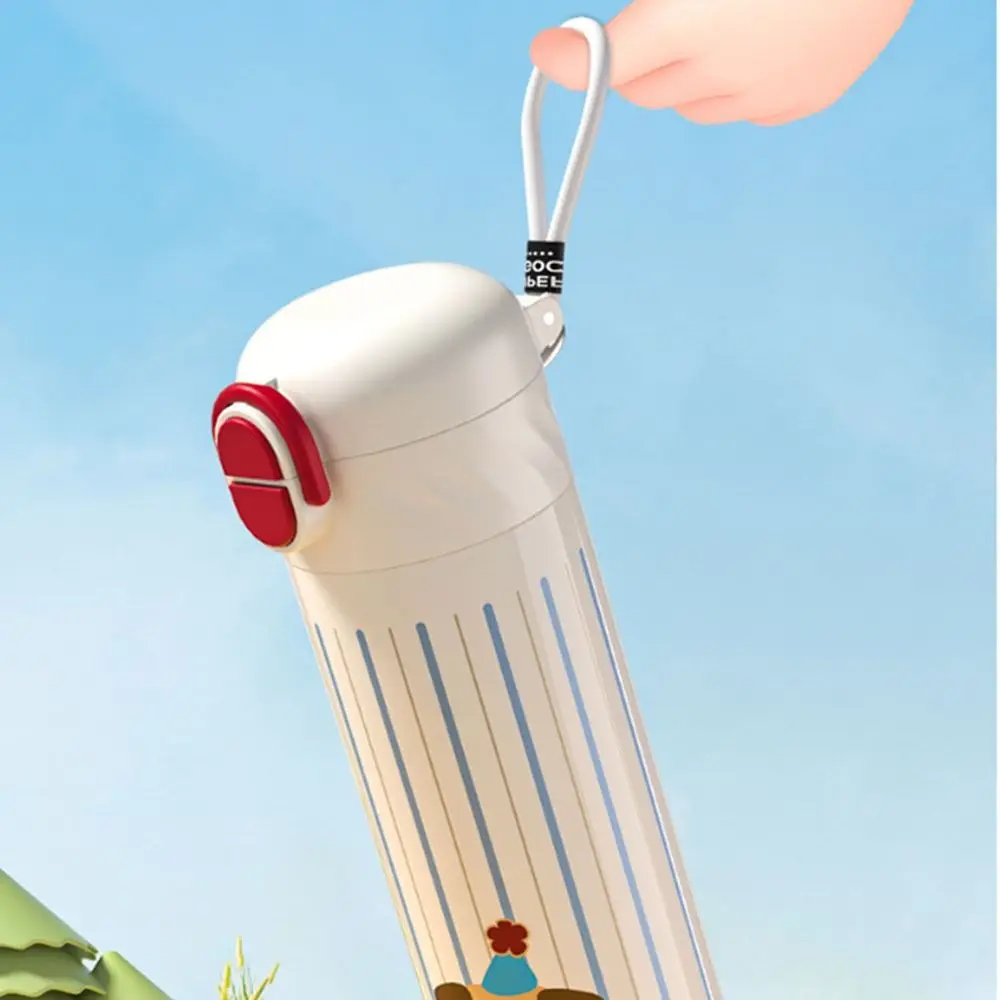 Drinkware 460ml Cartoon Insulation Cup With Straw 316 Stainless Steel Vacuum Flask Leak-Proof Double Drink Thermos Water Bottle