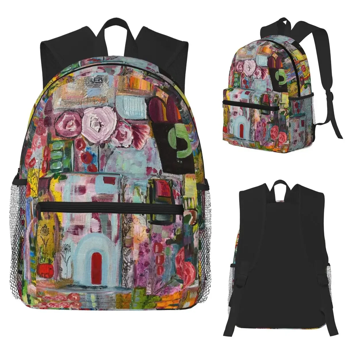 

Студенческий рюкзак «Звук цвета», школьная сумка, походный дорожный рюкзак для мальчиков и девочек, сумка для книг, сумки на плечо