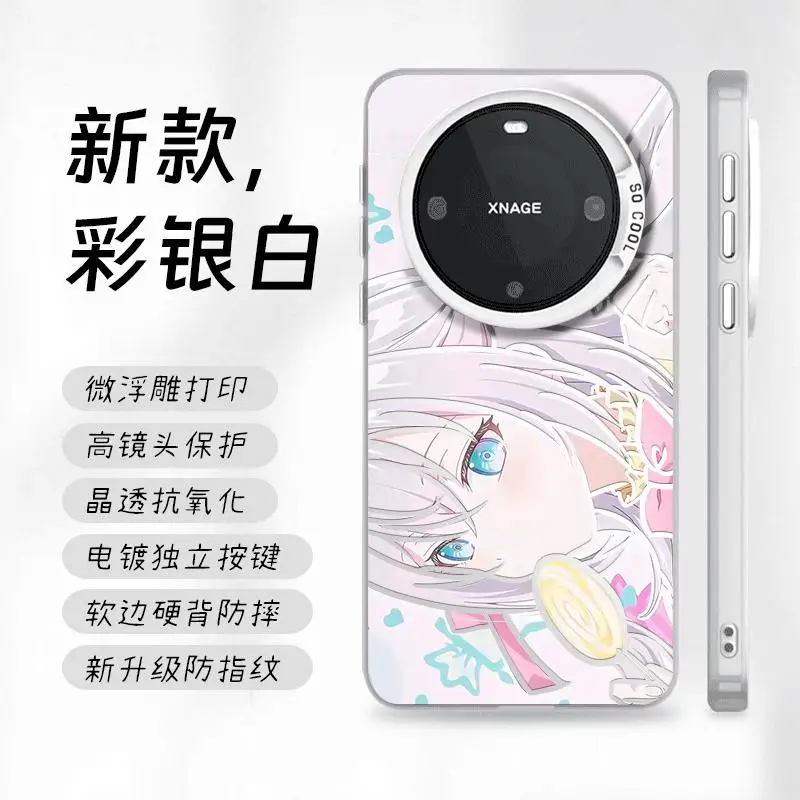 أنيمي فتاة أليسا زميل جراب هاتف آيفون 11 12 13 14 15 16 17 برو ماكس زائد الهواء البسيطة أليها يخفي غطاءها الروسية #2