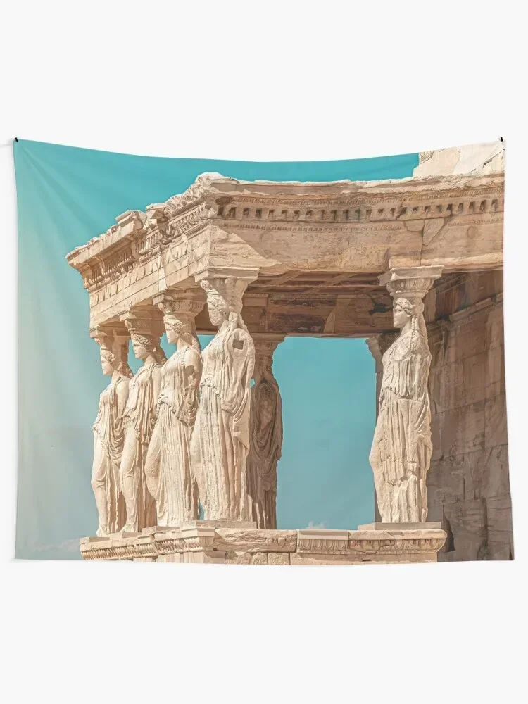 The Caryatids of the Erechtheion Temple, Acropolis, Athens, Greece Tapestry Kawaii Room Decor Wall Deco Wall Mural Tapestry