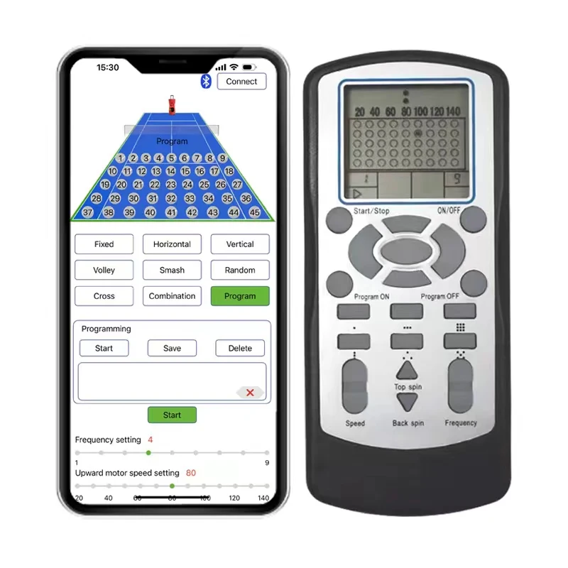 E-700 APP And Remote Dual Control Intelligent Automatic Throwing Launcher Tennis Training Ball Machine