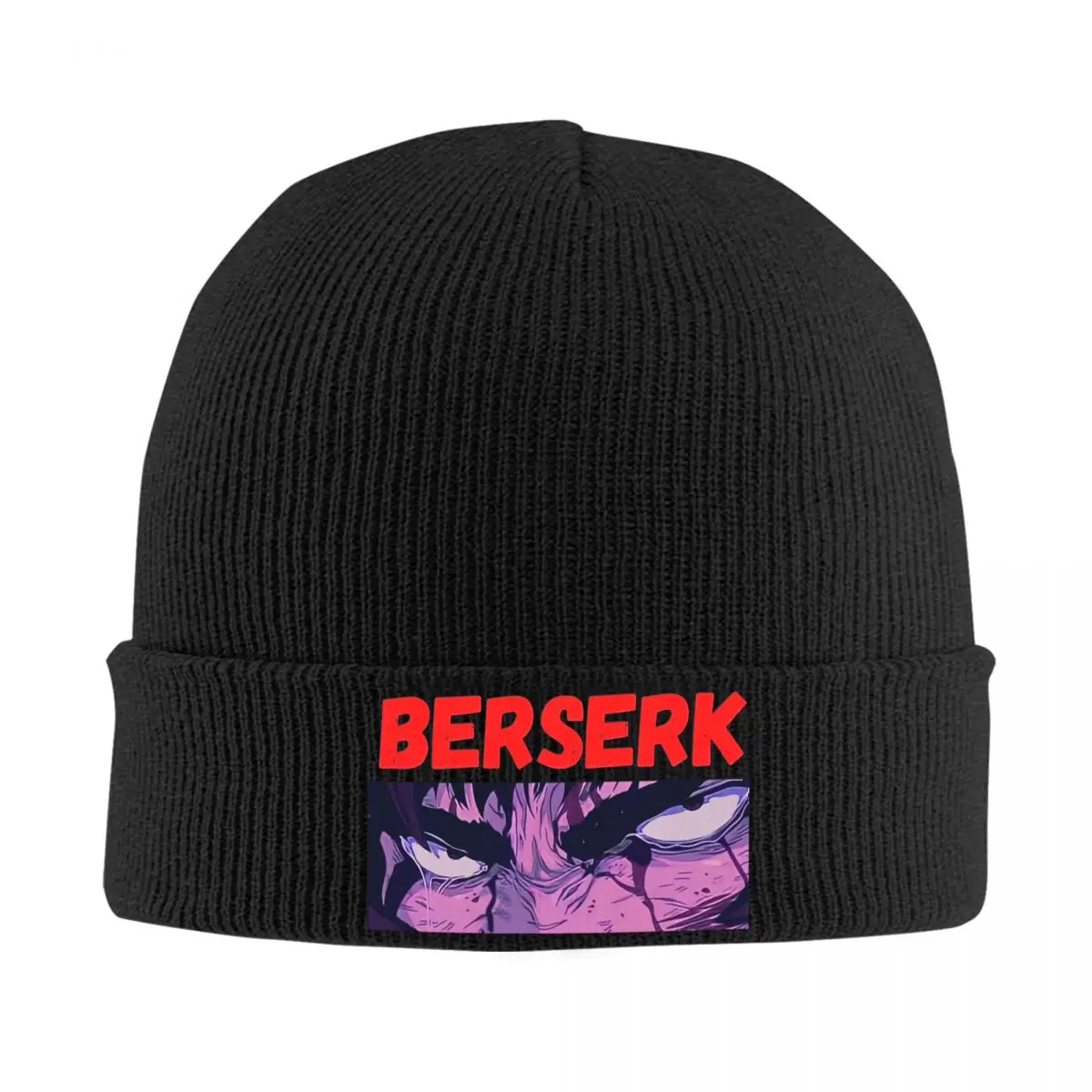 Men Women Rib Knit Cuffed Beanie Berserk Guts Merch Winter Warm Skull Knitted Hat Cap Bonnet Knit Hat