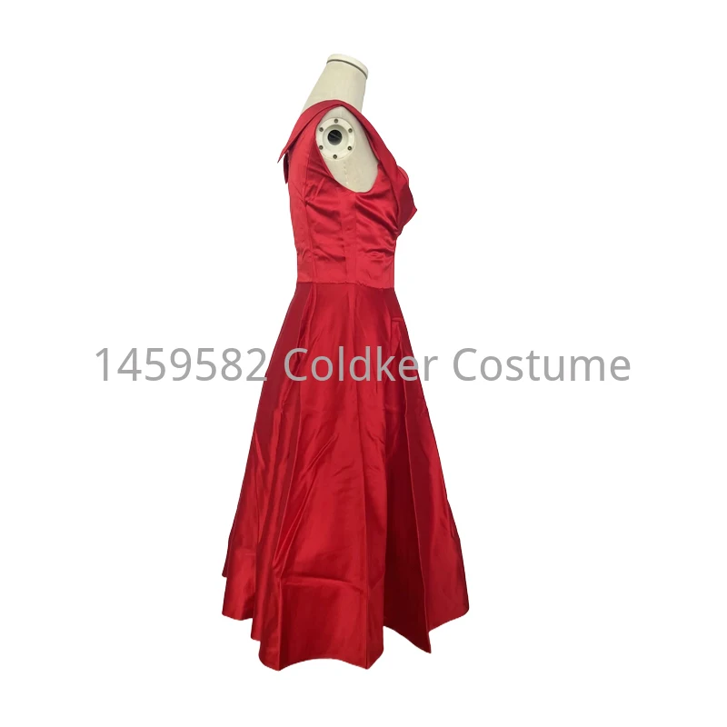 Clearance High Quality VINTAGE ROCKABILLY Red Slash Neck 50'S PROM SWING PARTY GOTH PINUP RETRO DRESS Vestidos