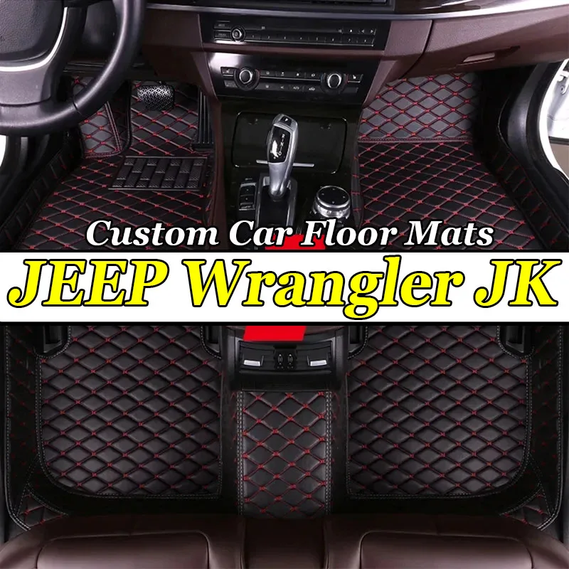 

Автомобильные коврики для JEEP Wrangler JK (4 дверцы) 2011-2017, комплект водонепроницаемого ковра, роскошный кожаный коврик, полный комплект автомобильных аксессуаров