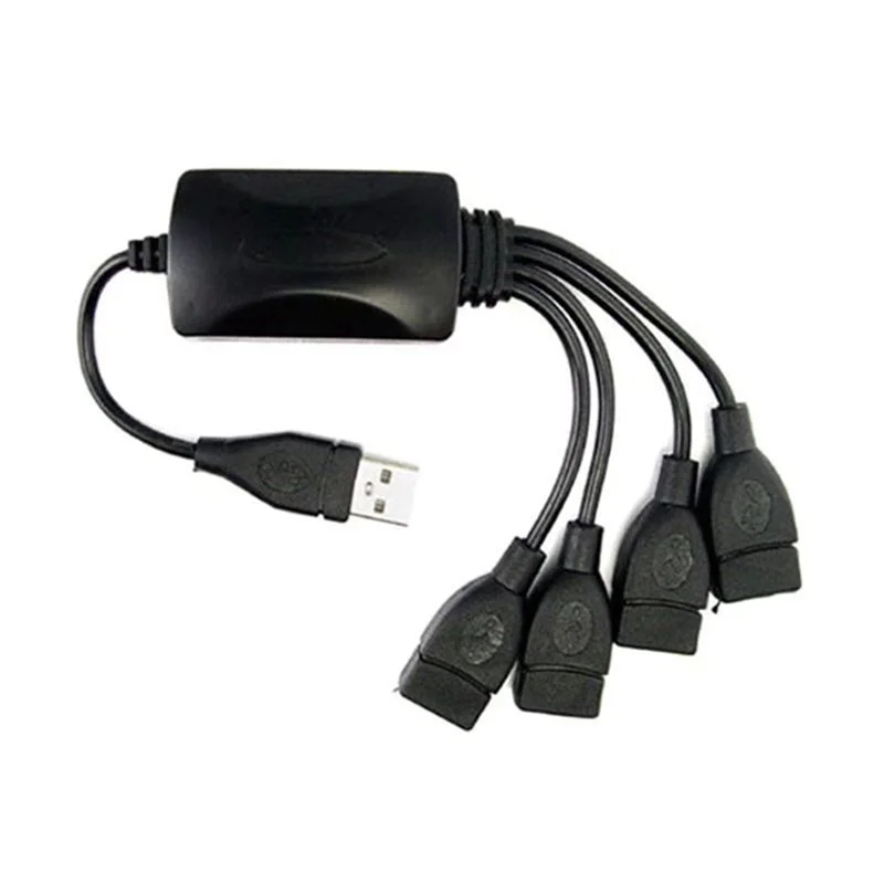 1 Male to 4 Female USB HUB Splitter Extend Cable USB 2.0 Extension Data Cable Power Adapter Socket Converter