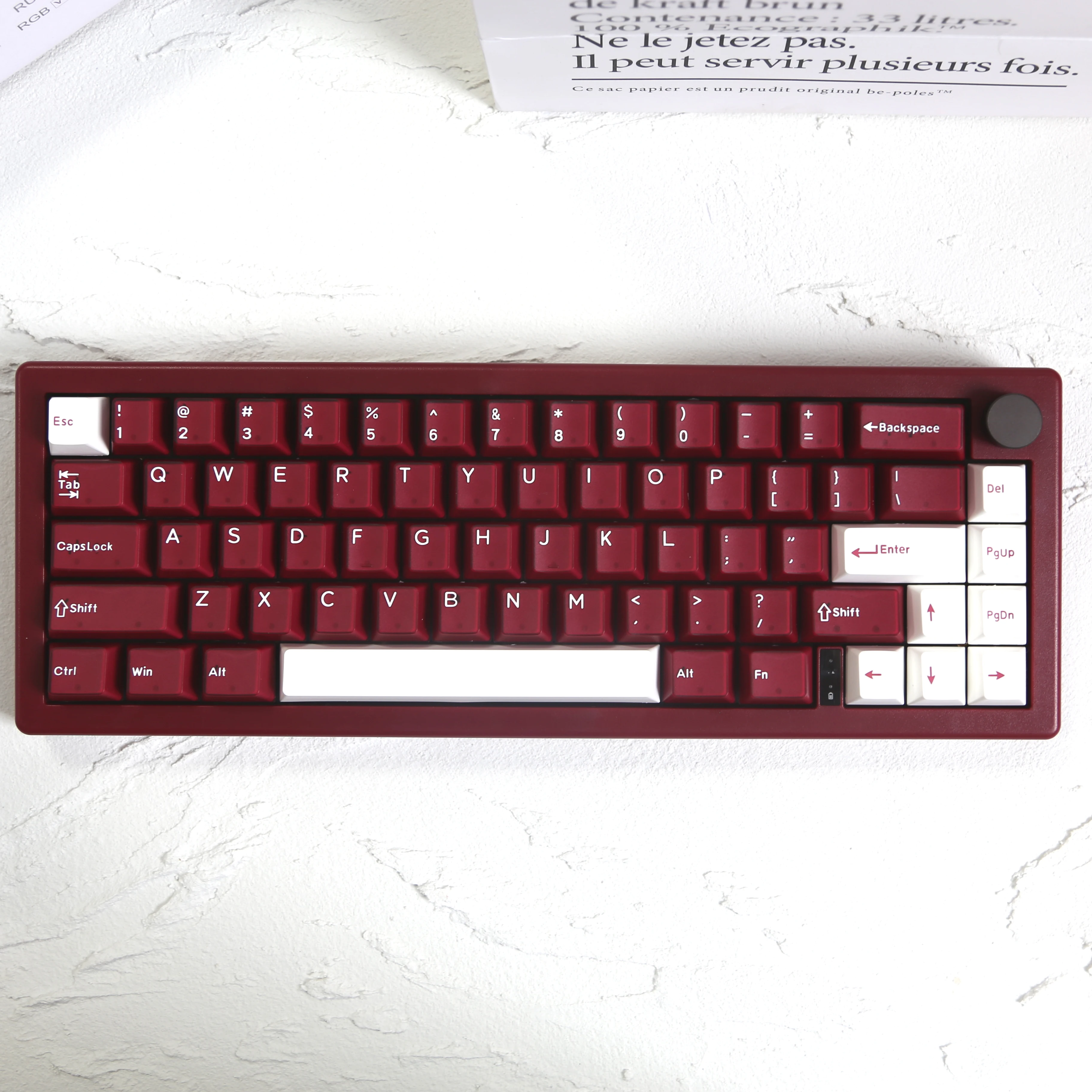 

GMK67 65% Deep red mechanical keyboard kit bluetooth 2.4G wireless wired Customized with RGB Backlit