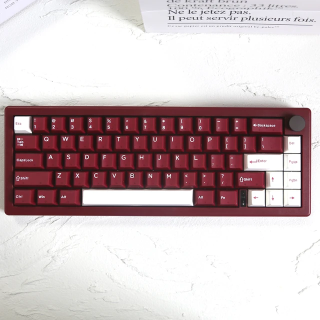 GMK67 65% Deep red mechanical keyboard kit bluetooth 2.4G wireless wired  Customized with RGB Backlit