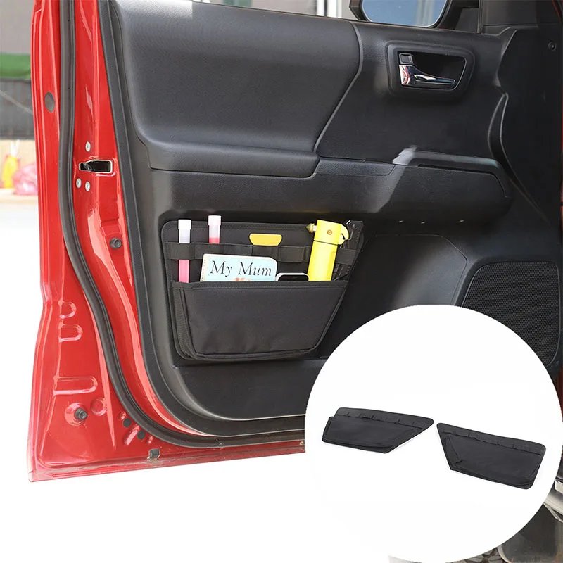 

For Toyota Tacoma 2016-2022 Oxford Cloth Car Door Storage Box Mobile Phone Tray Key Storage Bag Interior Organizing Accessories