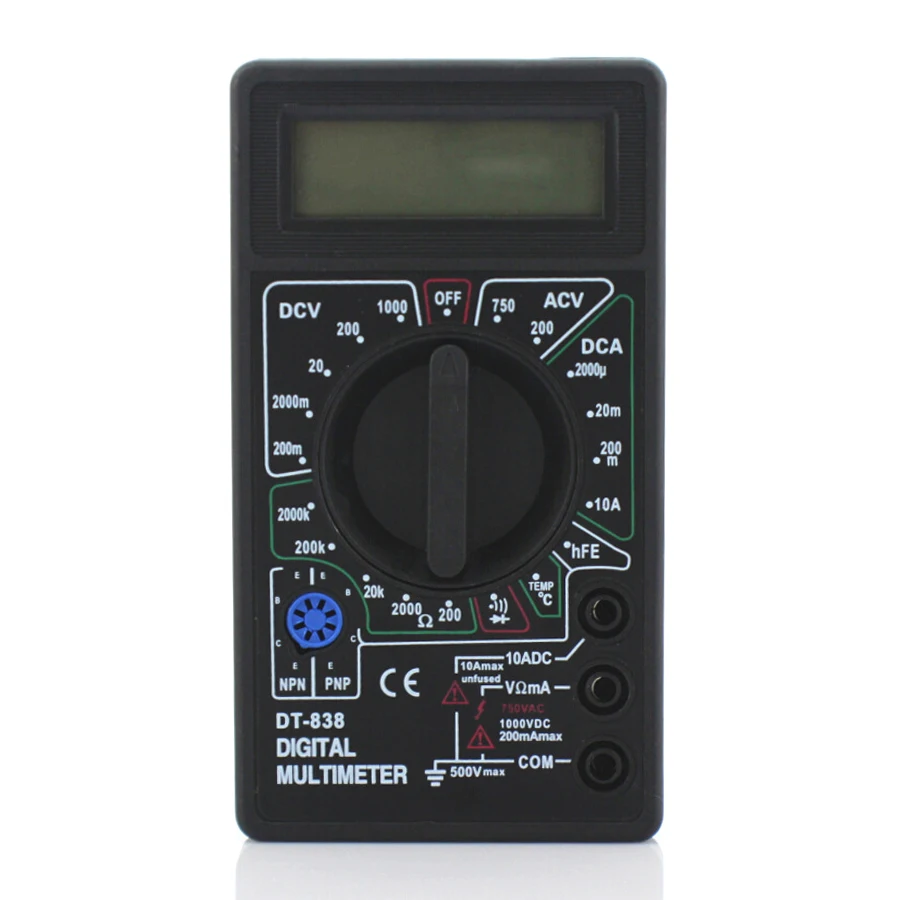 Digital Multimeter with Temperature Probe 750 / 1000V DC AC Voltage Current Resistance Tester Amp Ammeter Voltmeter Ohm Diode