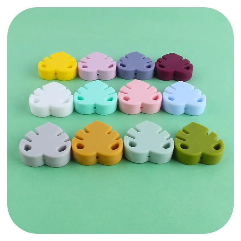 Creative DIY Baby Products Leaves Silicone Beads Grinding Teeth Toys Pacifier Chains Necklaces Teething Accessories