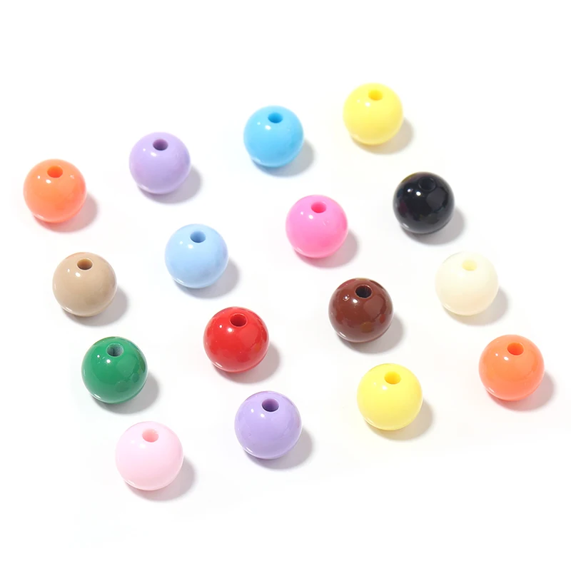 6/8/10/12mm Macaron Color Acrylic Beads Round Spacer Loose Beads For Jewelry Making DIY Bracelet Necklace Crafts Accessories