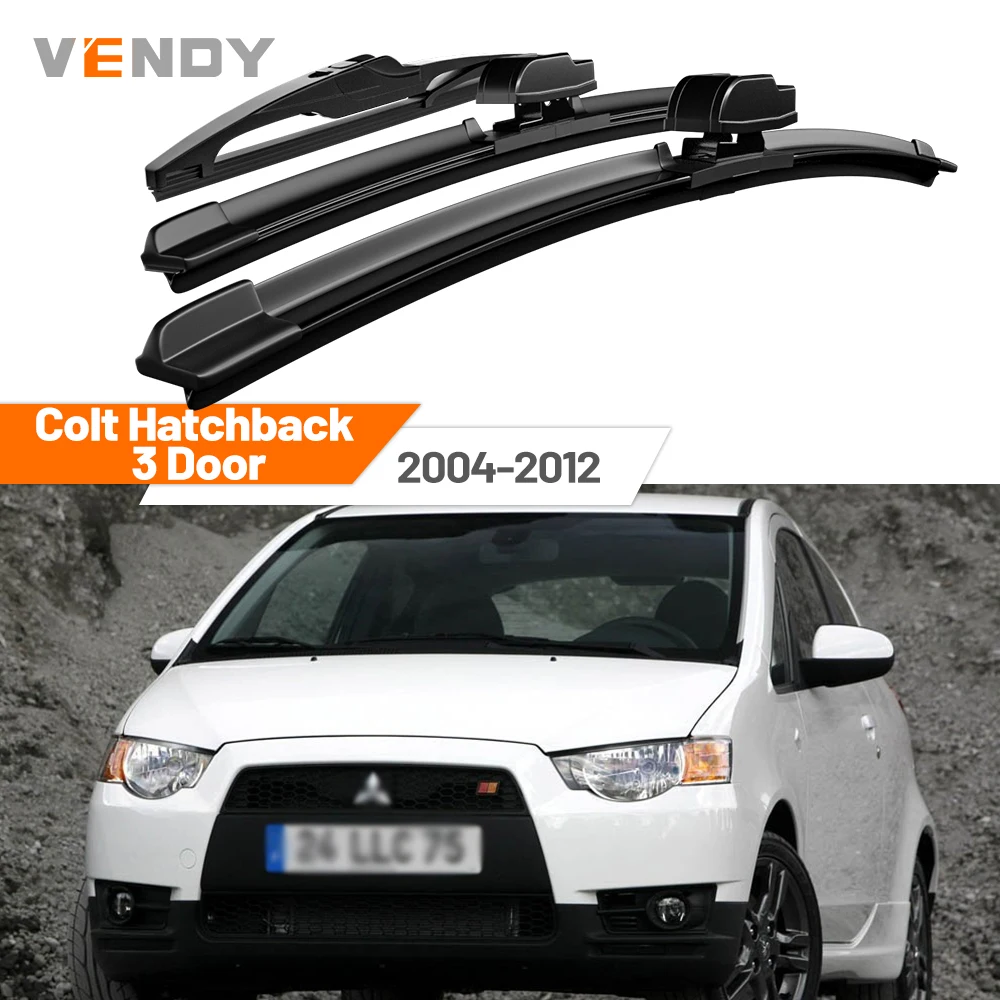 

For Colt Hatchback 3 Door 2004-2012 2005 2006 Front & Rear Windshield Wiper Blades Windscreen Wipers Set Accessories