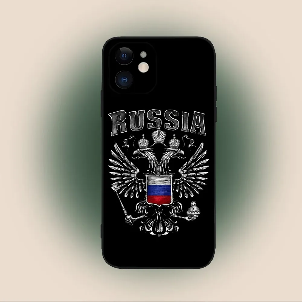 Russia Russian Flags Poccnr Emblem Phone Case For iPhone 16,15,14,13,12,11,Plus,Pro Max,XS,X,XR,Mini Soft Silicone Black Cover